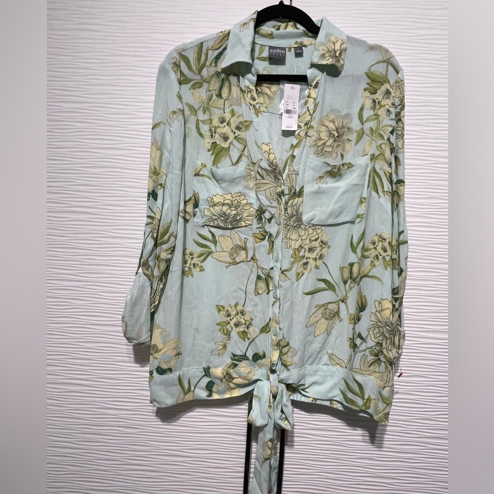 Floral Green Blouse